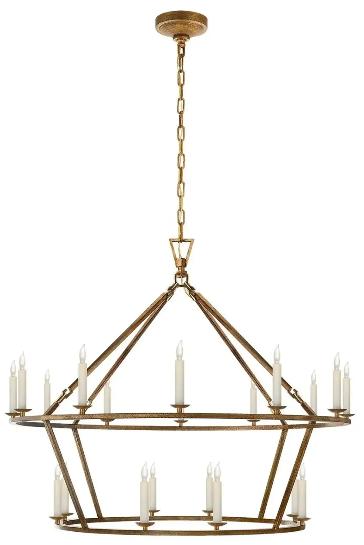 Visual Comfort - Darlana Large Two-Tiered Ring Chandelier - Antique Brass - Gold