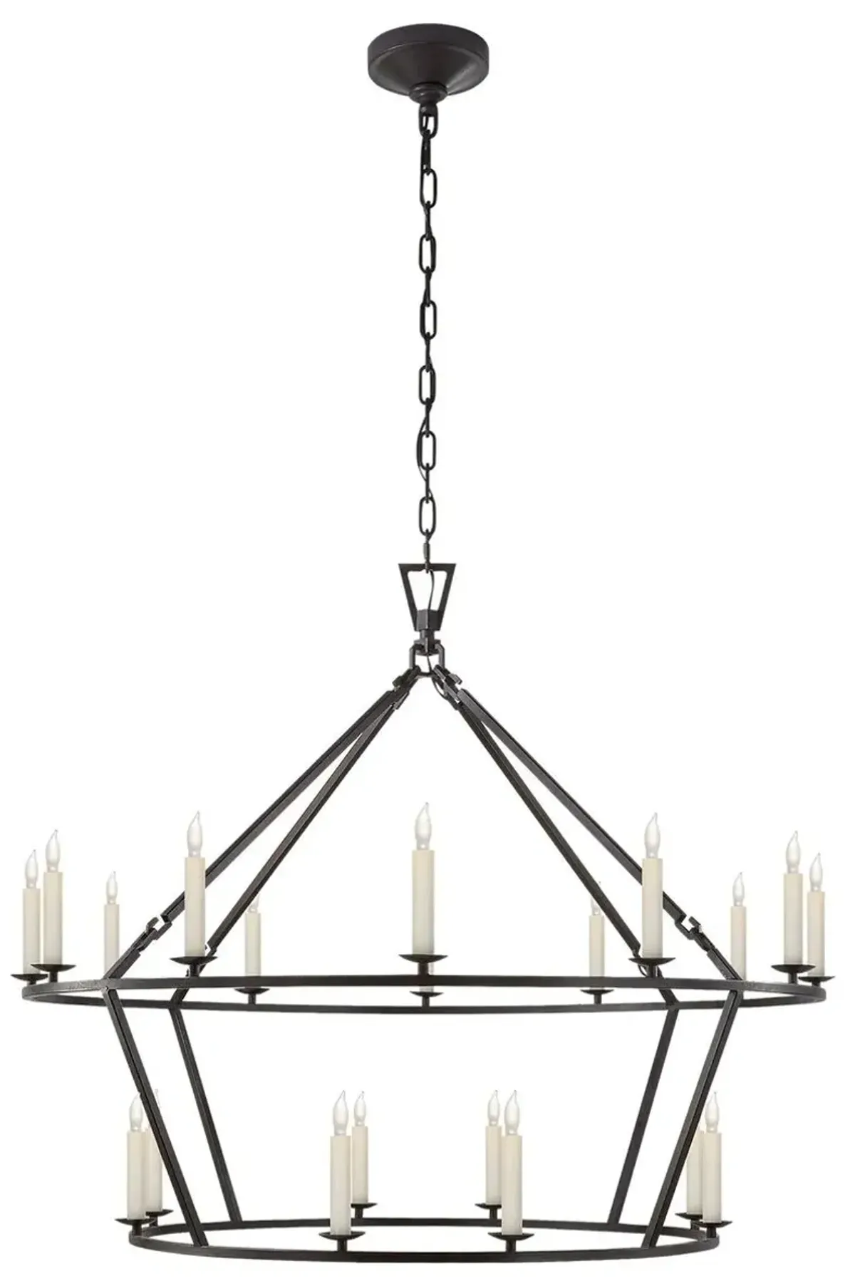 Visual Comfort - Darlana Large Two-Tiered Ring Chandelier - Bronze - Black