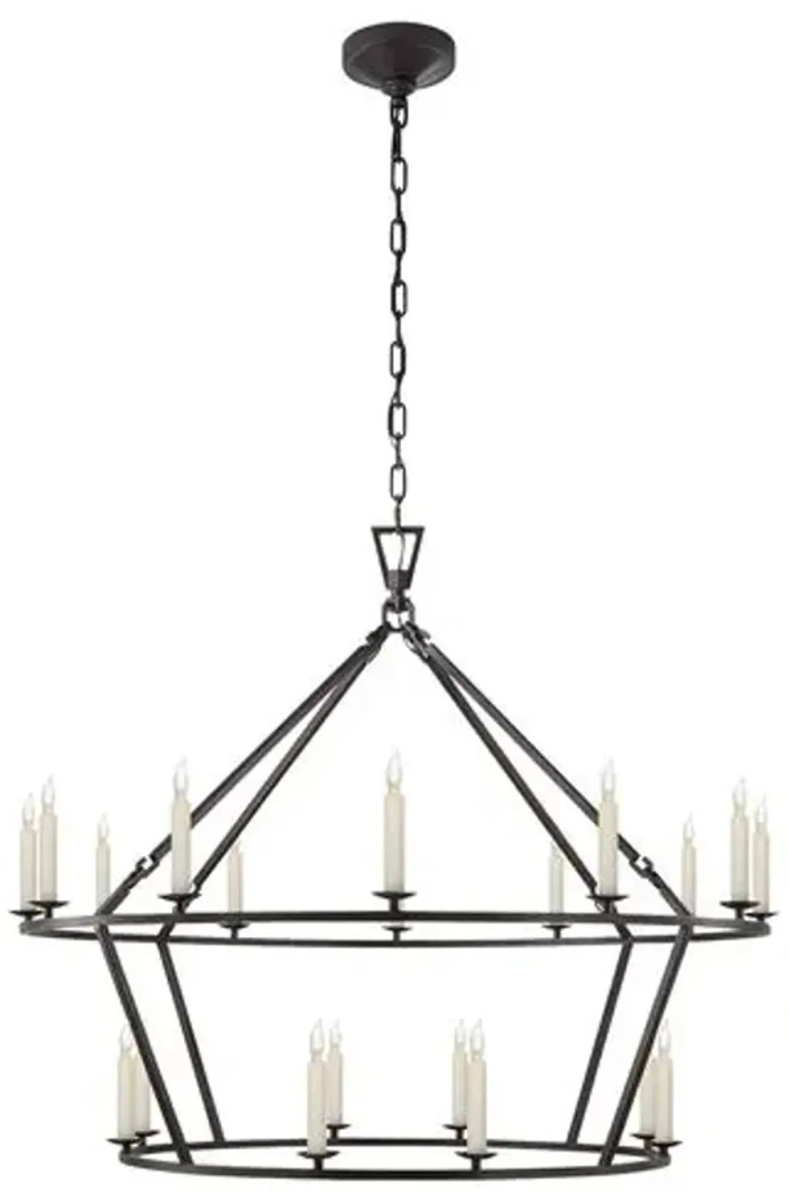 Visual Comfort - Darlana Large Two-Tiered Ring Chandelier - Bronze - Black