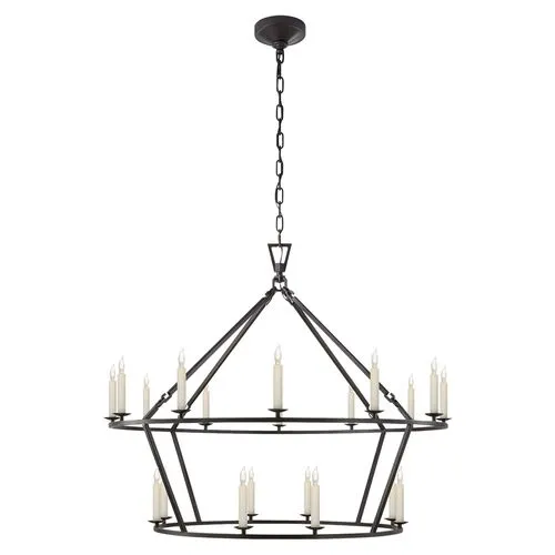 Visual Comfort - Darlana Large Two-Tiered Ring Chandelier - Bronze - Black