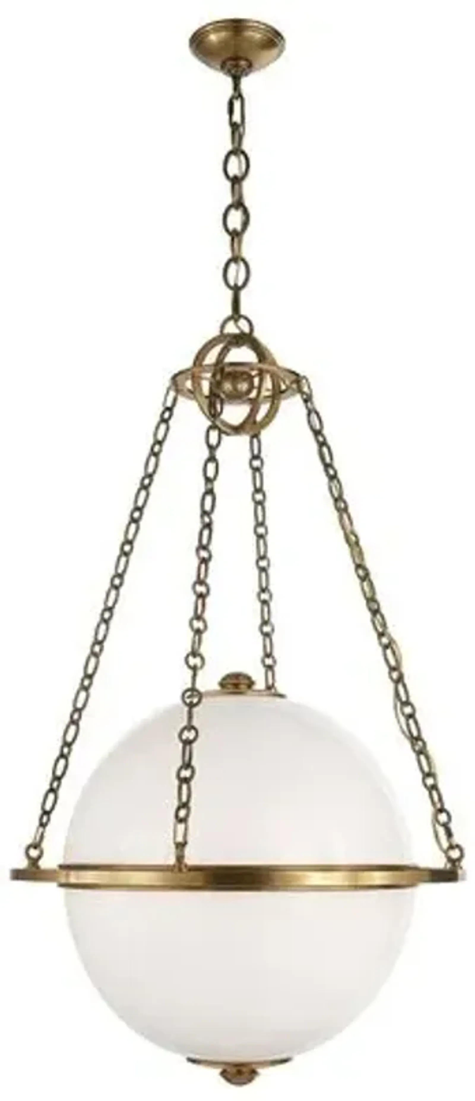 Visual Comfort - Modern Globe Lantern - Antique Brass - Gold