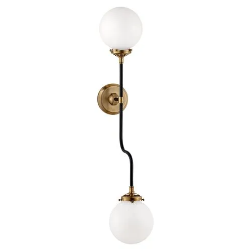 Visual Comfort - Bistro Double 2-Light Sconce - Antique Brass - Gold