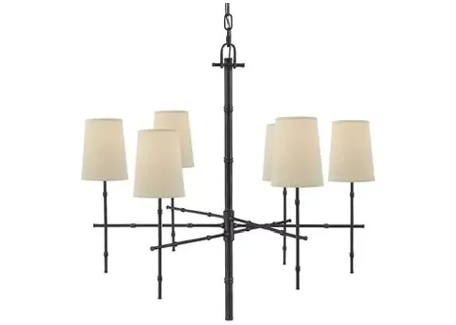 Visual Comfort - Grenol Bamboo Chandelier - Bronze - Gold