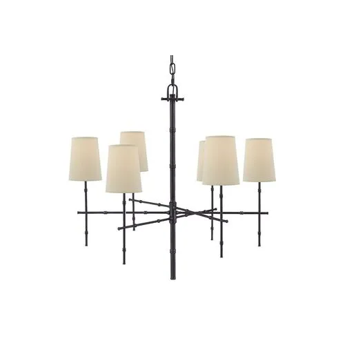 Visual Comfort - Grenol Bamboo Chandelier - Bronze - Gold