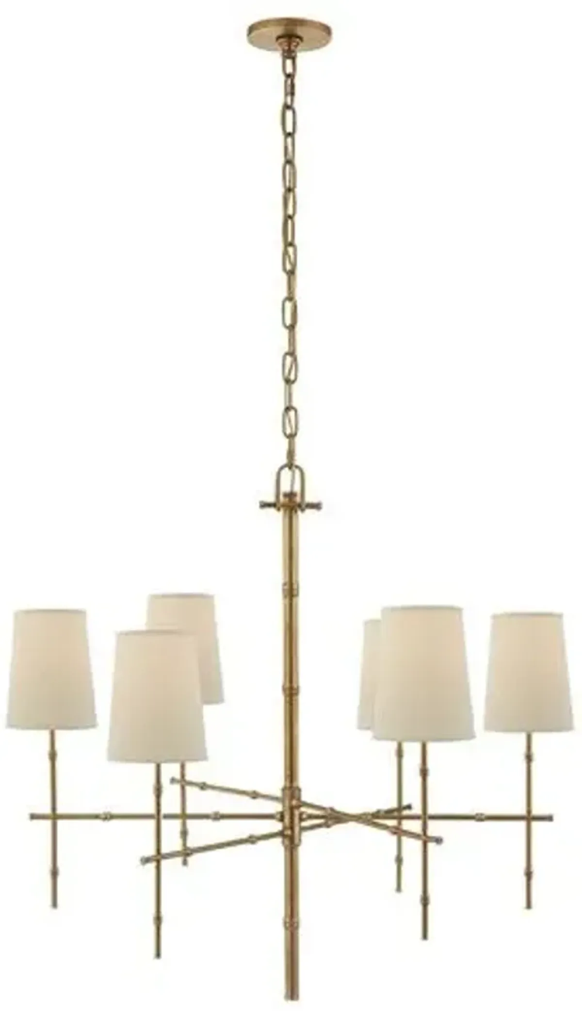 Visual Comfort - Grenol Bamboo Chandelier - Antique Brass - Gold