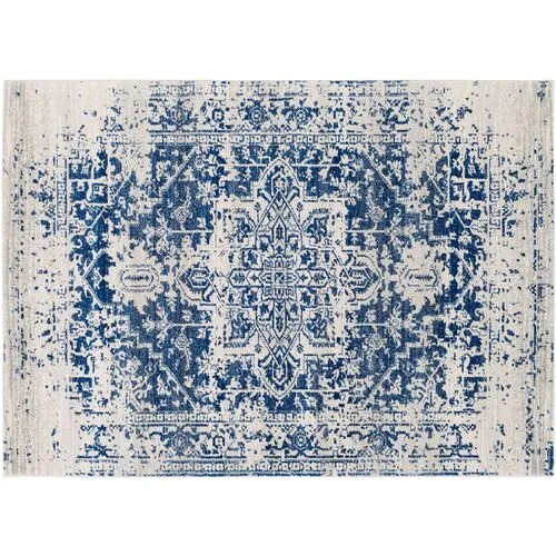 Corvi Rug - Neutral/Blue - Blue