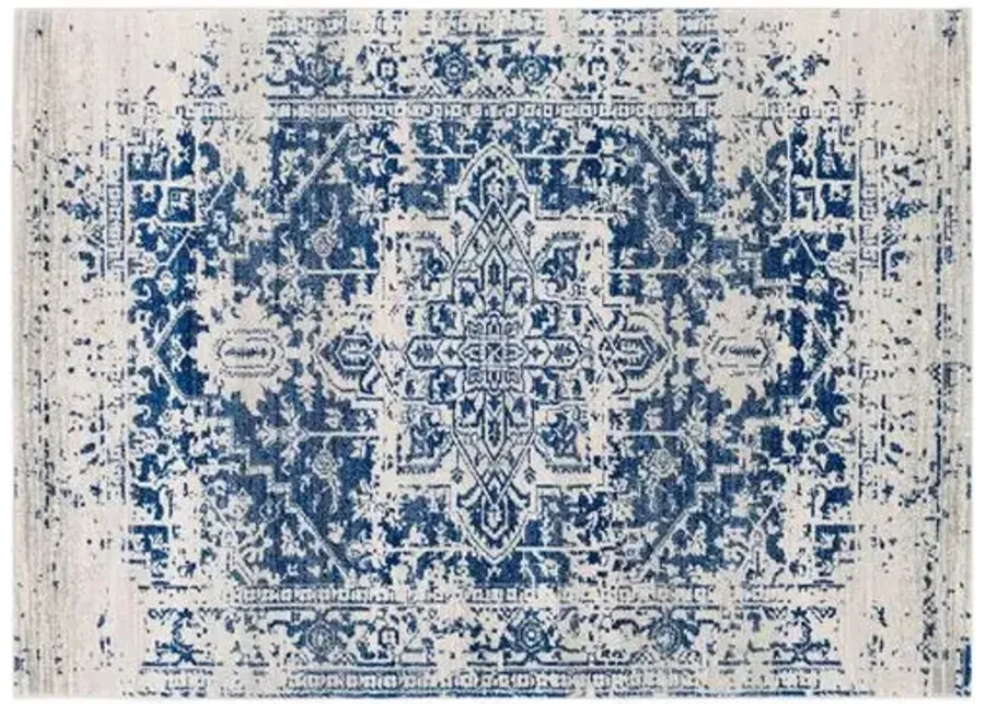 Corvi Rug - Neutral/Blue - Blue