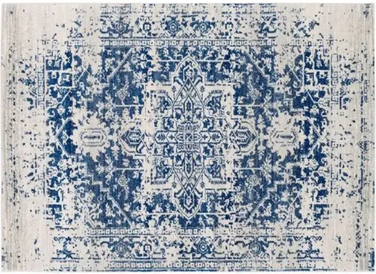 Corvi Rug - Neutral/Blue - Blue