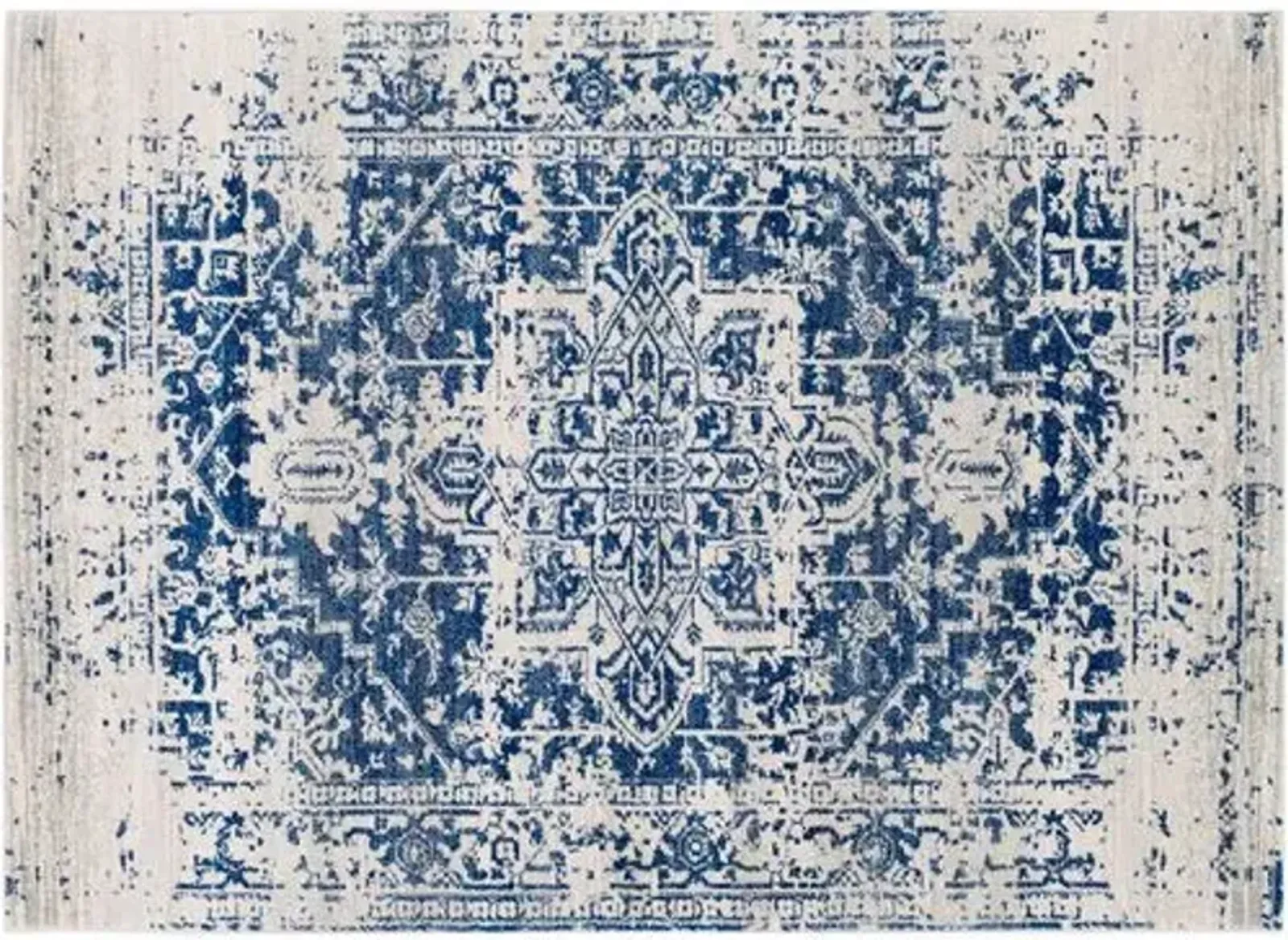 Corvi Rug - Neutral/Blue - Blue