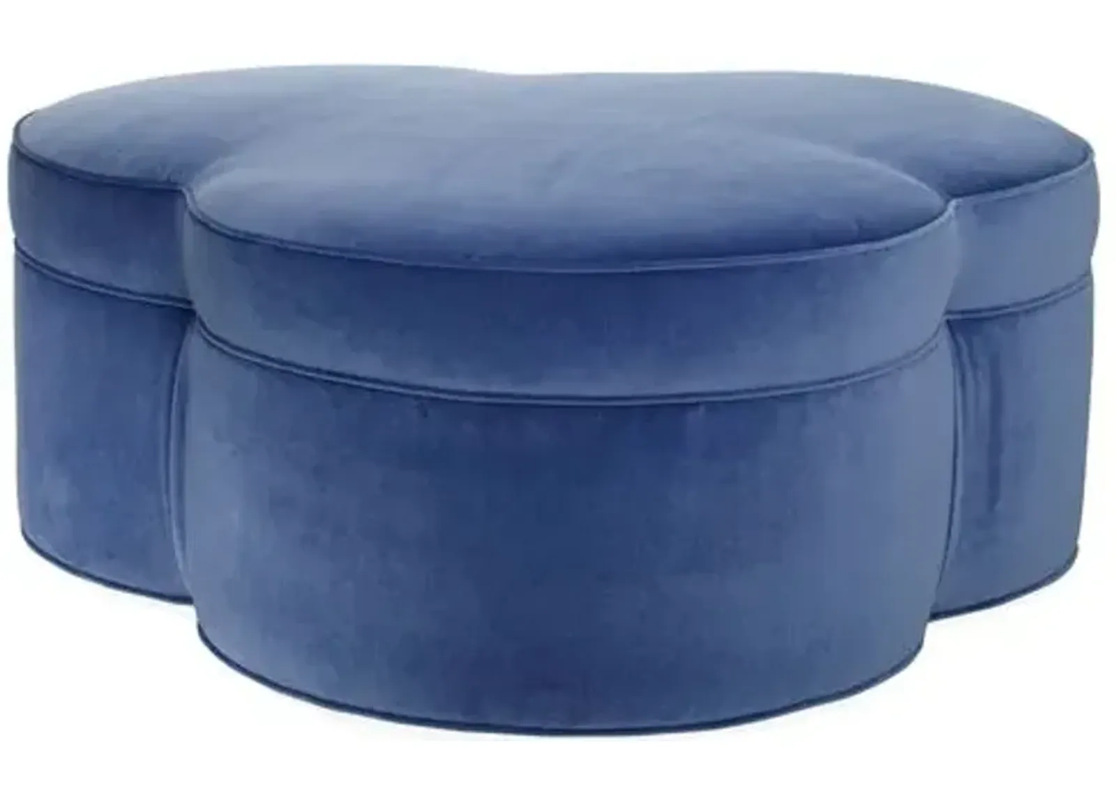 Portsmouth Upholstered Ottoman - Cobalt Velvet - Blue