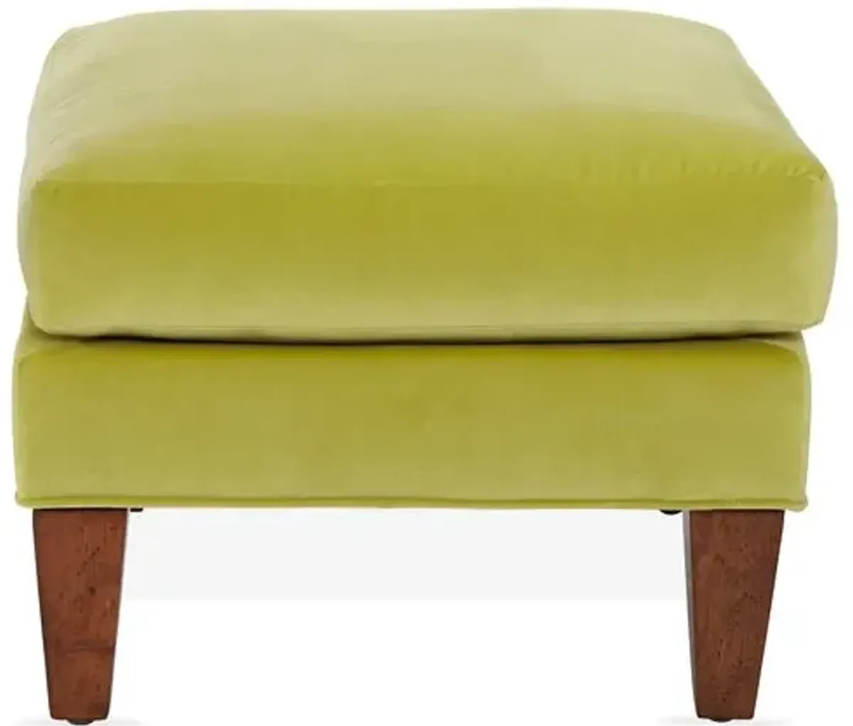 Merrimack Ottoman - Chartreuse Velvet - Yellow