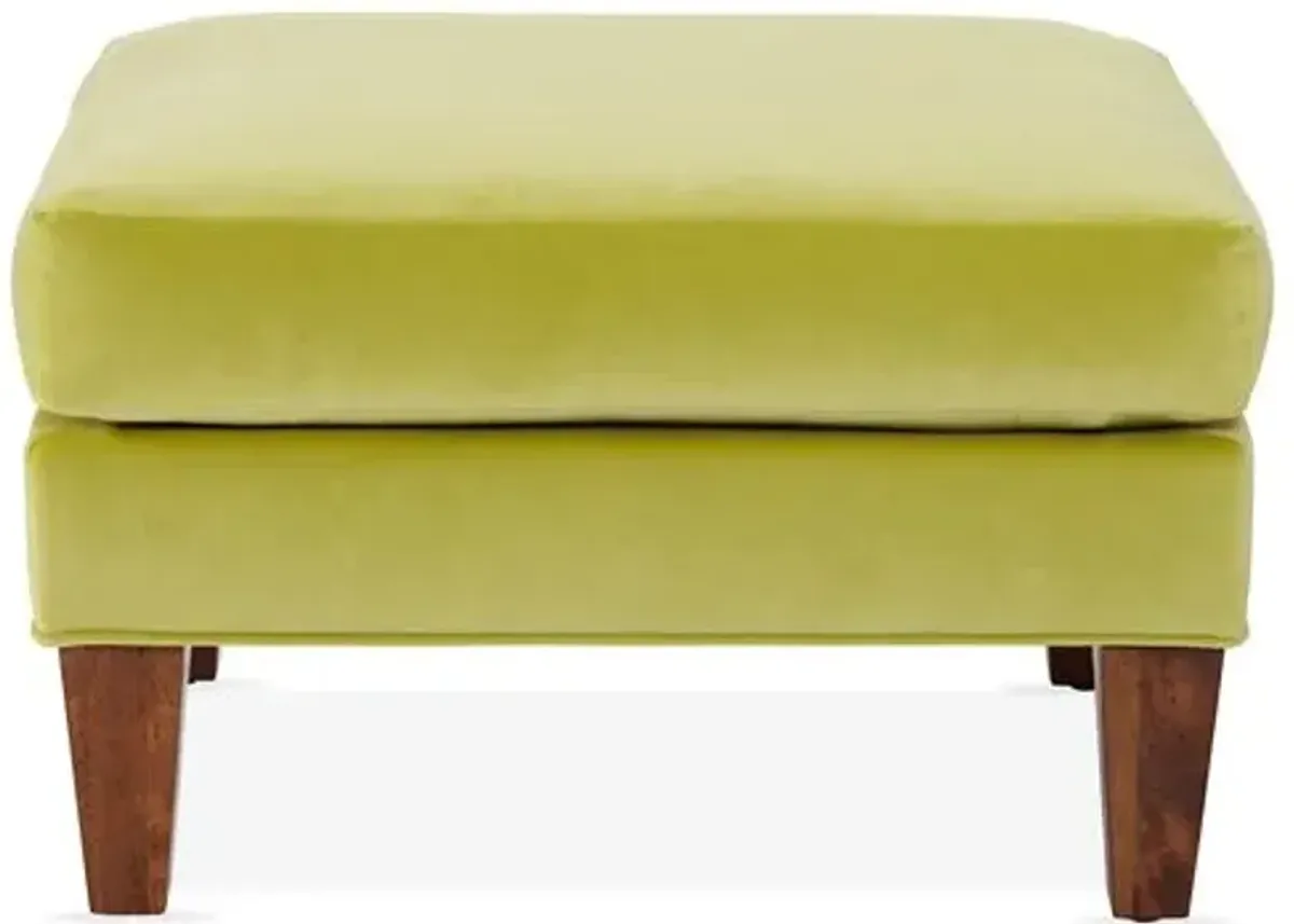 Merrimack Ottoman - Chartreuse Velvet - Yellow