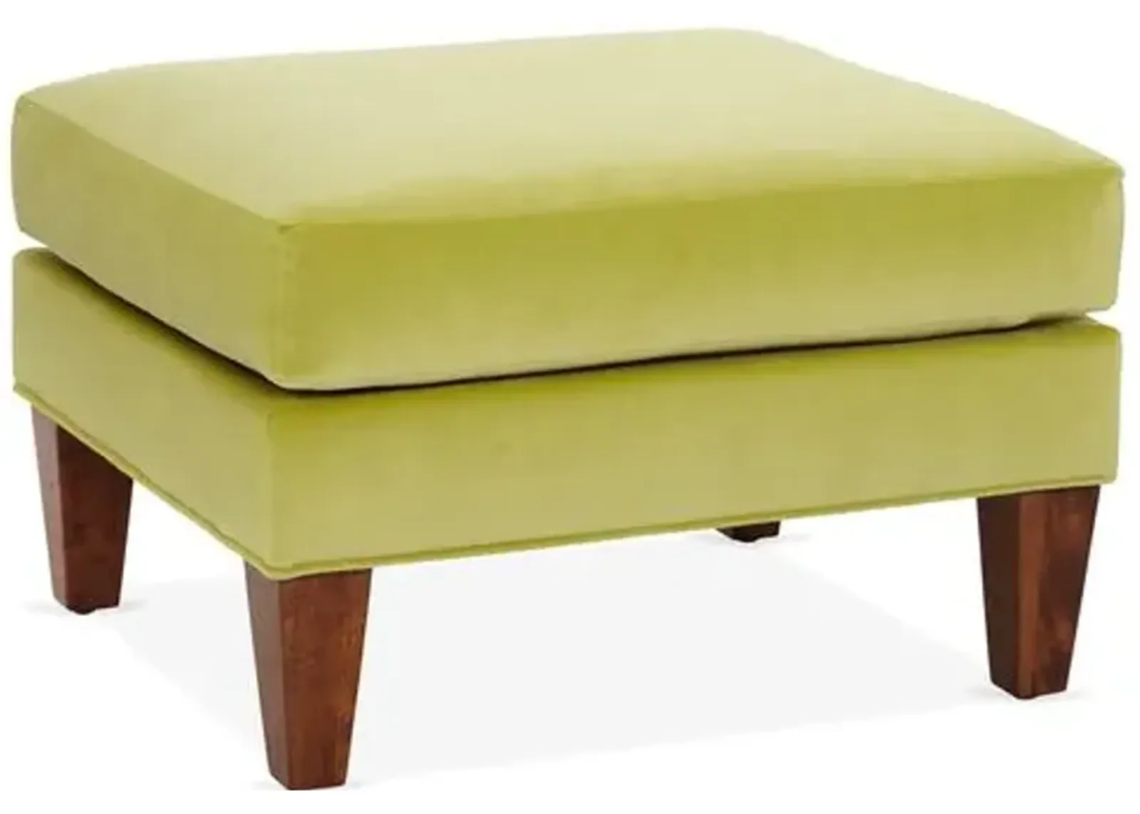 Merrimack Ottoman - Chartreuse Velvet - Yellow