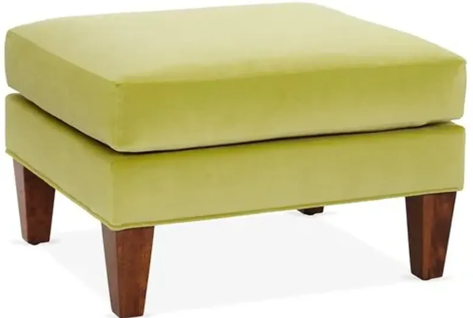 Merrimack Ottoman - Chartreuse Velvet - Yellow