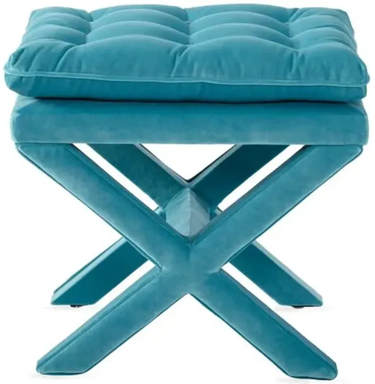 Dalton Pillow-Top Ottoman - Teal Velvet