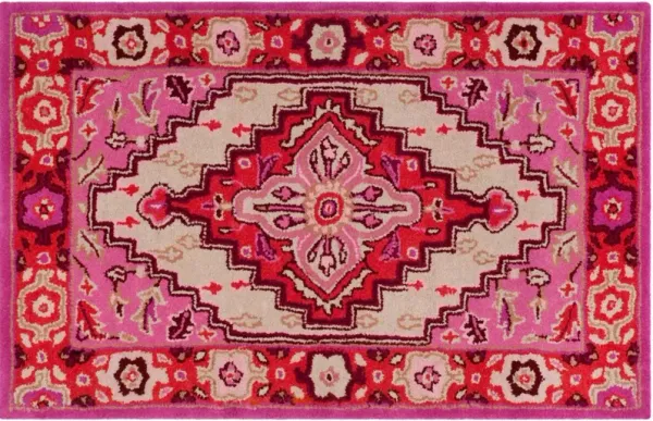 Zad Rug, Red Pink/ Ivory
