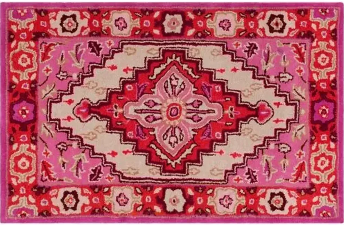 Zad Rug - Red Pink/ Ivory - Pink