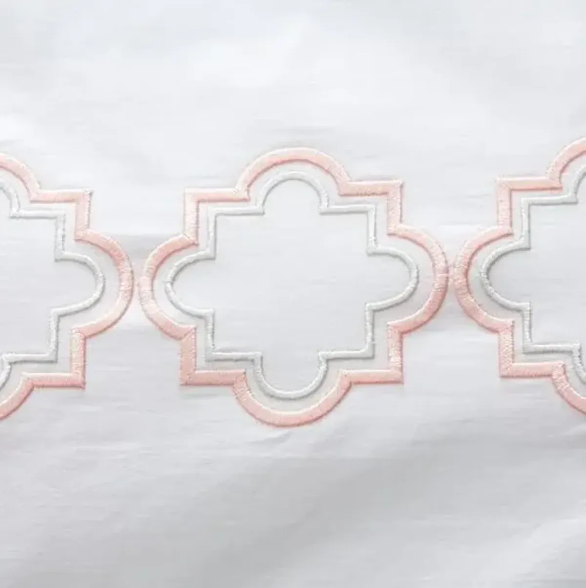 Quatrefoil Embroidered Duvet - Hamburg House - White