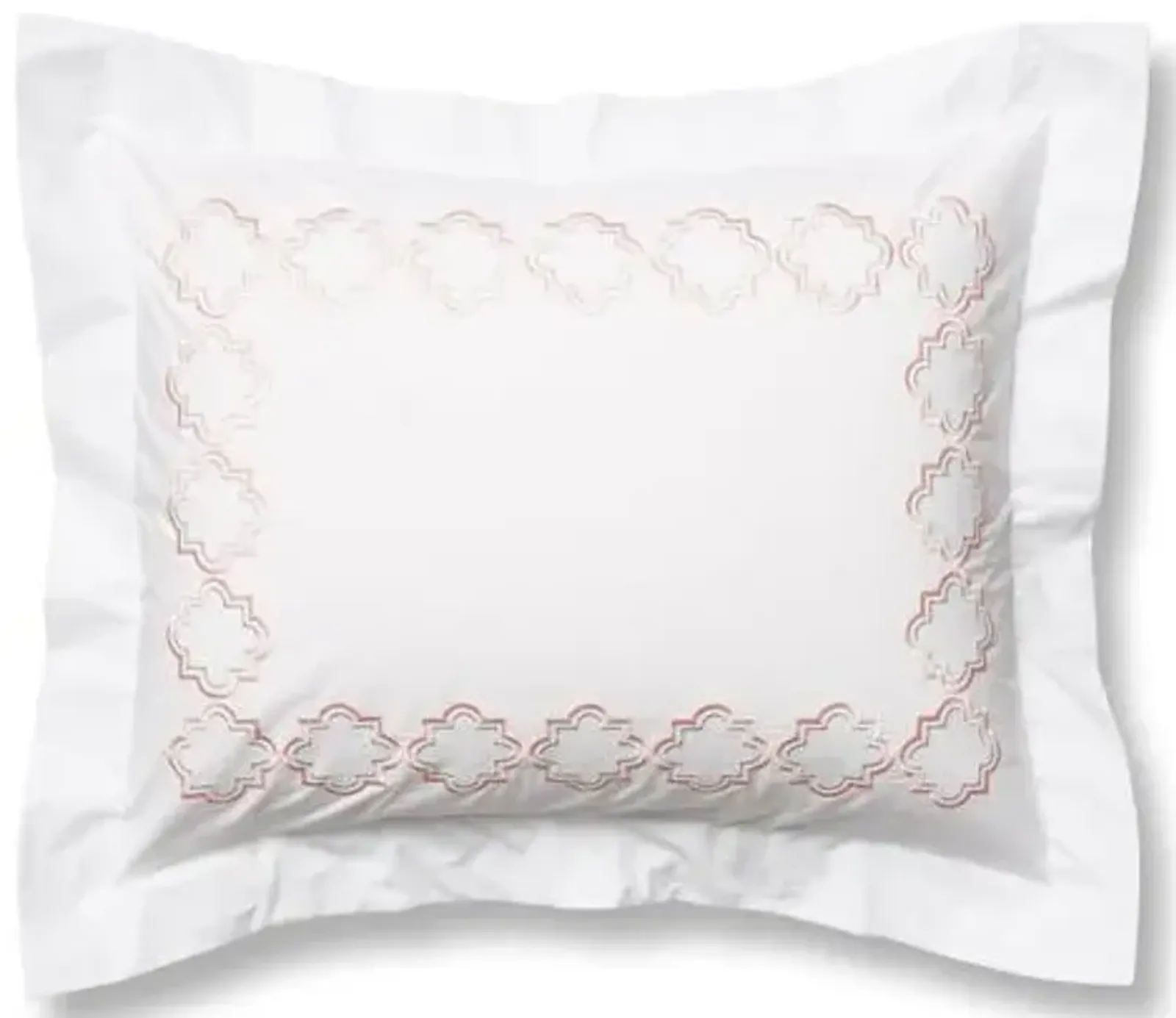 Quatrefoil Sham - White/Pink - Hamburg House