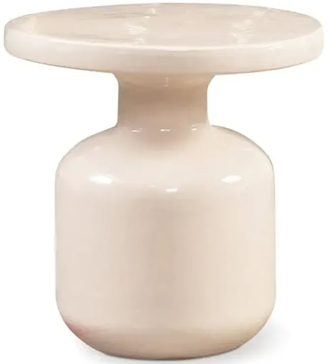 Bottle Outdoor Side Table - Creamy White - Ivory