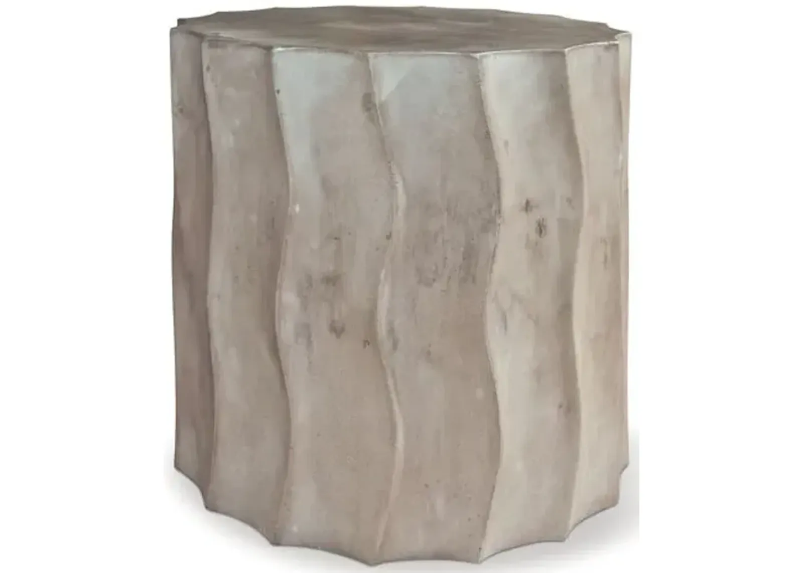 Wave Short Concrete Outdoor Side Table - Gray