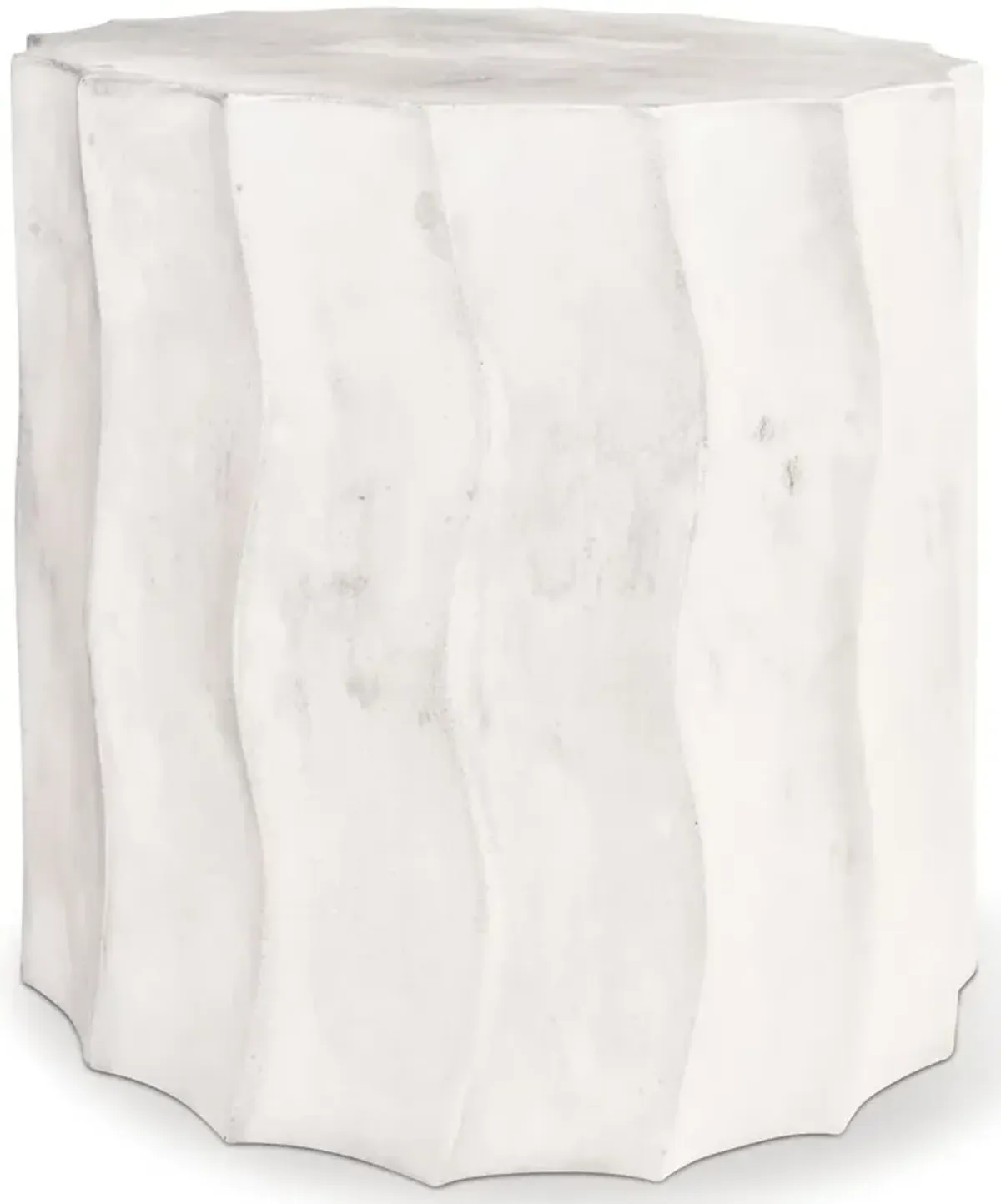 Wave Short Concrete Side Table, Pearl