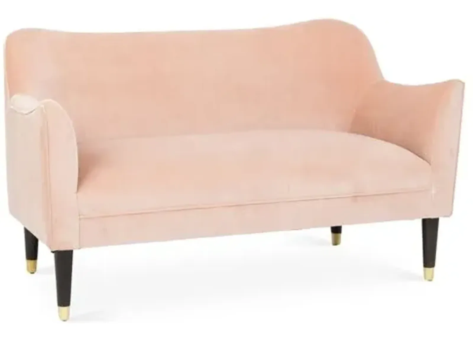 Alexander Settee - Blush Velvet - Kim Salmela - Handcrafted - Pink