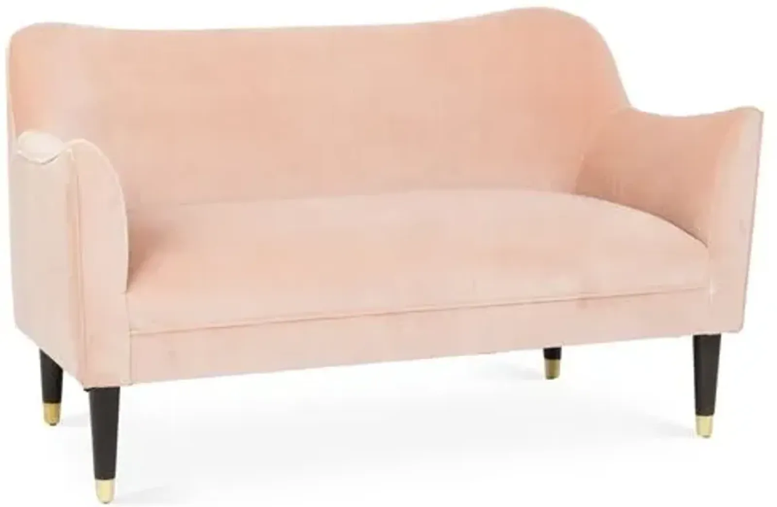 Alexander Settee - Blush Velvet - Kim Salmela - Handcrafted - Pink