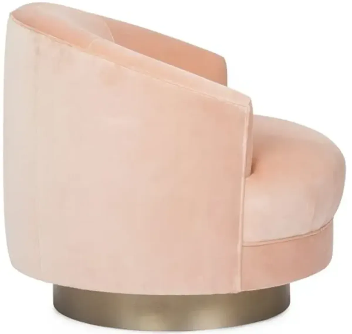 Edie Swivel Chair - Blush Velvet - Kim Salmela - Handcrafted