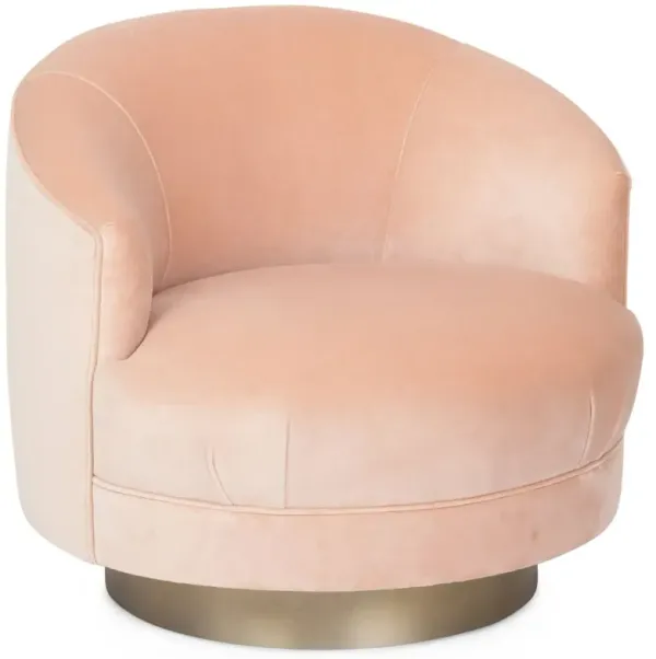 Edie Swivel Chair, Blush Velvet
