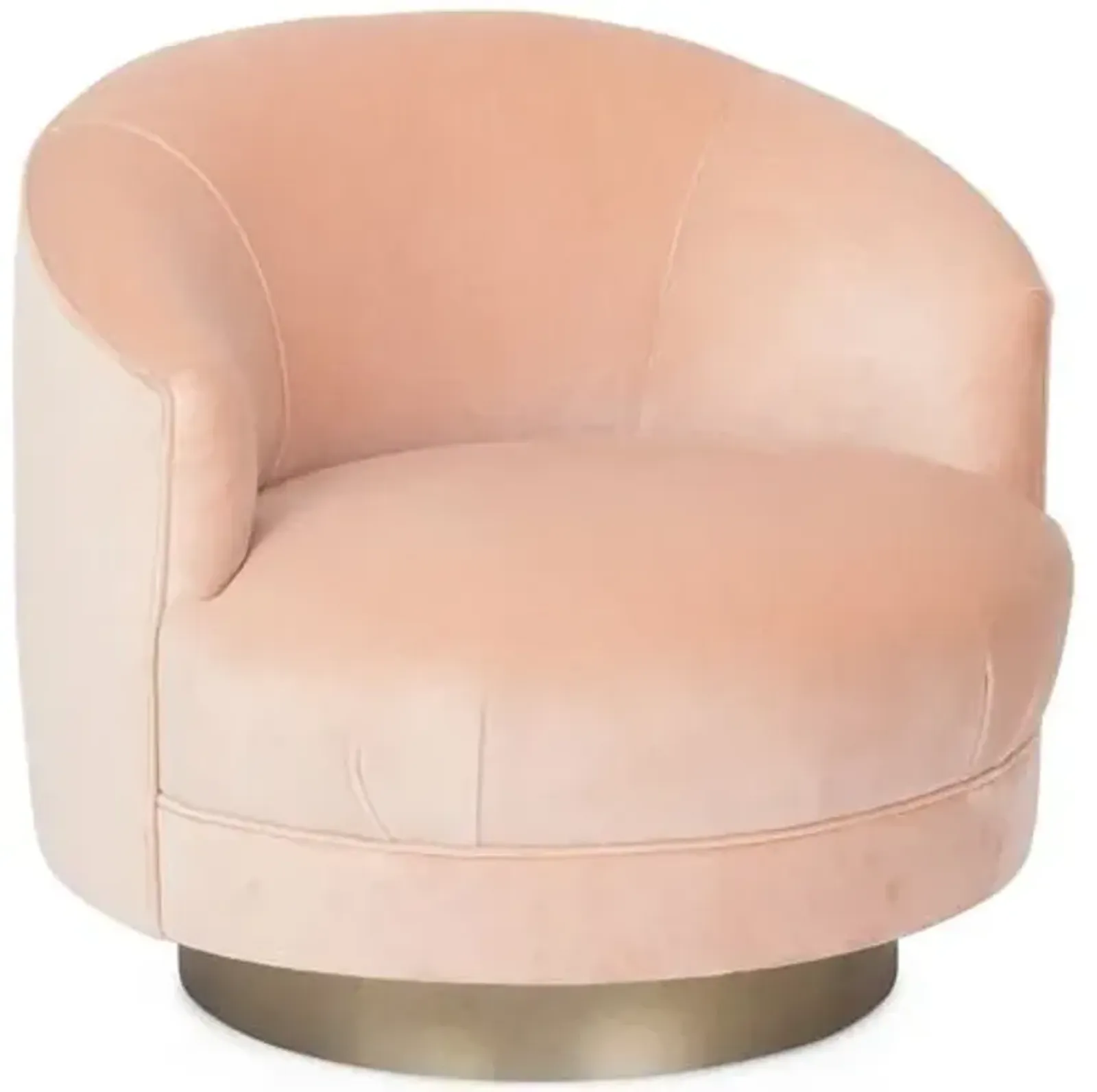 Edie Swivel Chair - Blush Velvet - Kim Salmela - Handcrafted