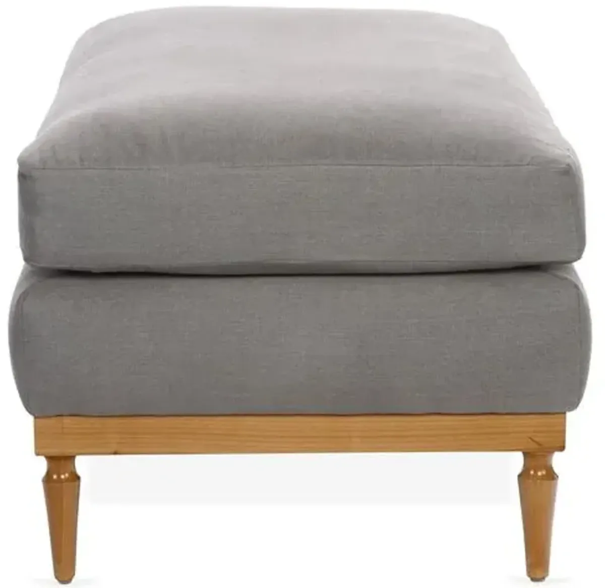 Sutton Linen Ottoman - Gray