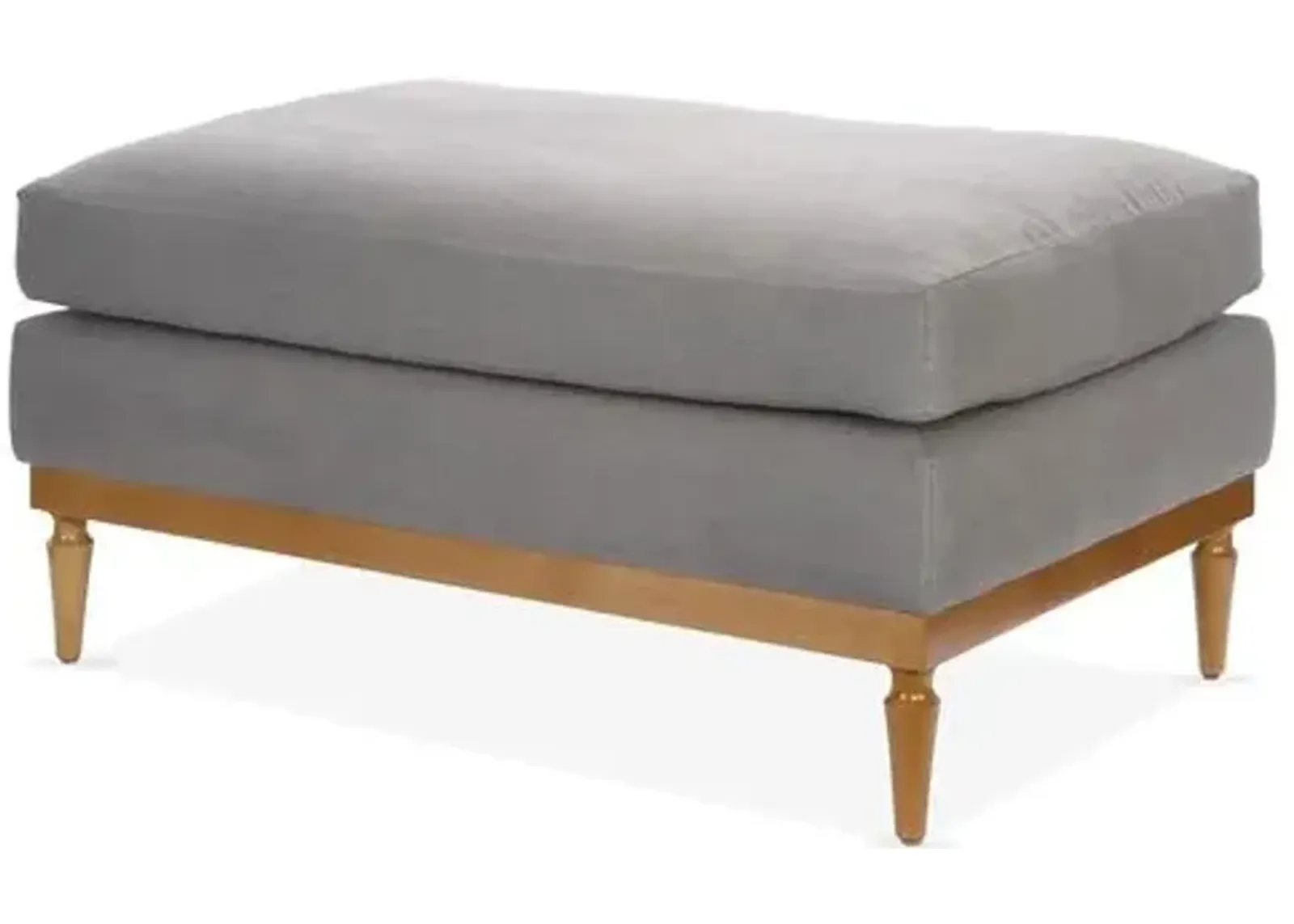 Sutton Linen Ottoman - Gray