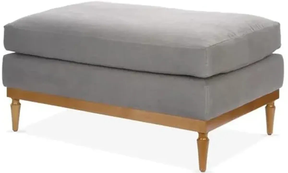 Sutton Linen Ottoman - Gray