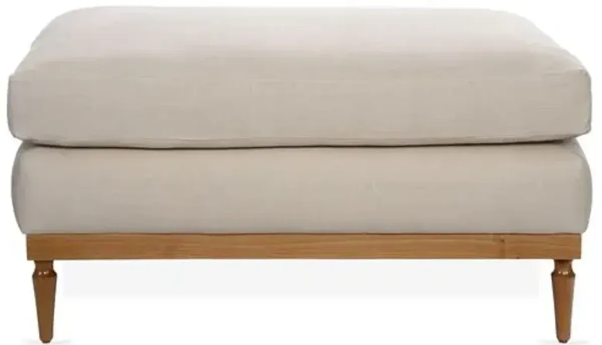 Sutton Linen Ottoman - Beige