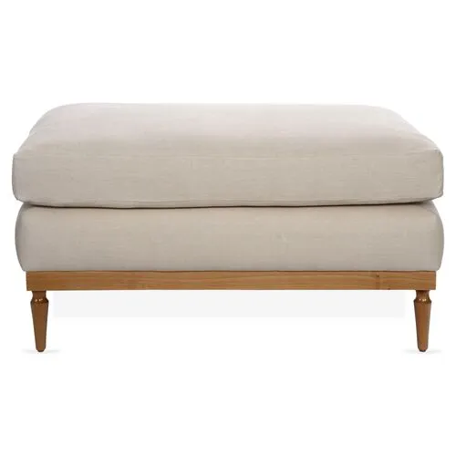 Sutton Linen Ottoman - Beige