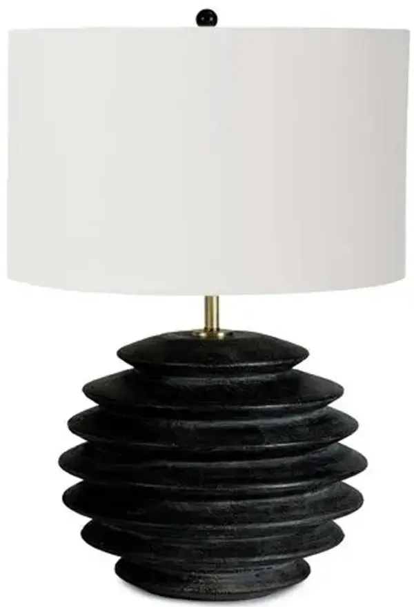 Accordion Round Table Lamp - Ebony - Regina Andrew