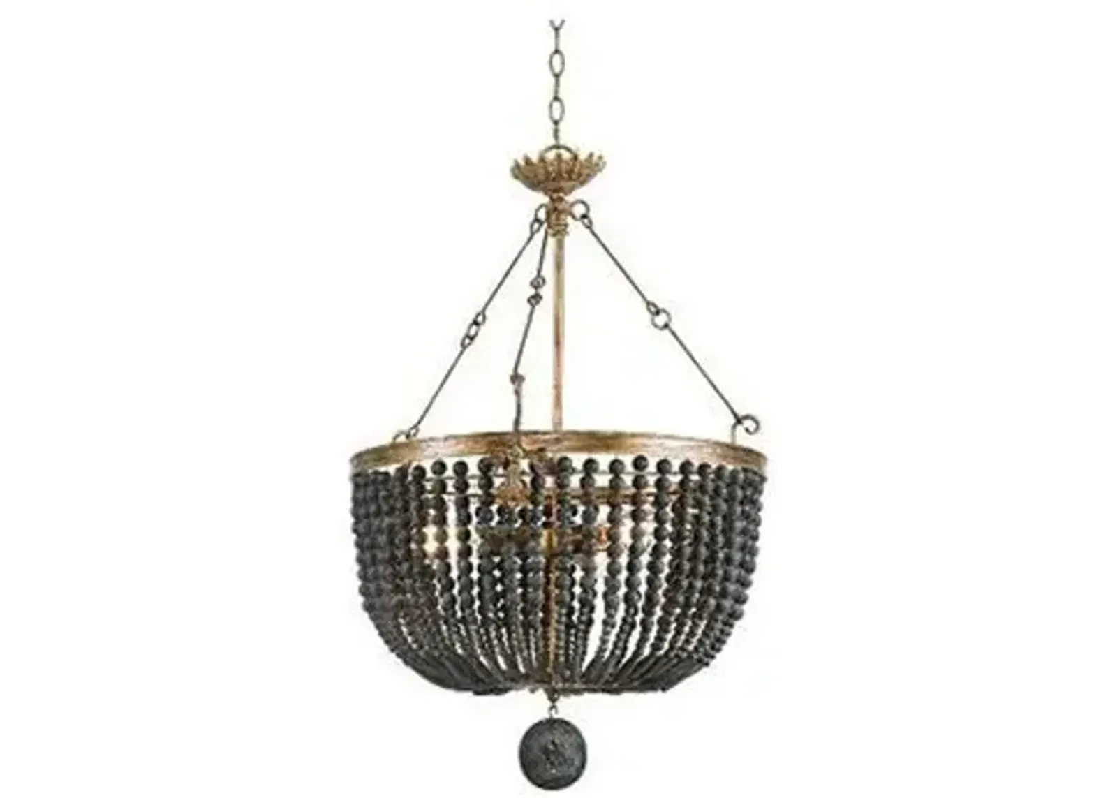 Southern Living Fabian Wood Wood Chandelier - Black - Regina Andrew