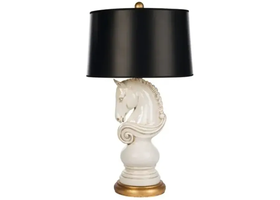 Belmont Right-Facing Table Lamp - Cream/Gold - Bradburn Home