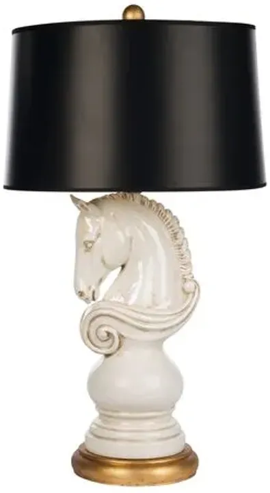 Belmont Right-Facing Table Lamp - Cream/Gold - Bradburn Home