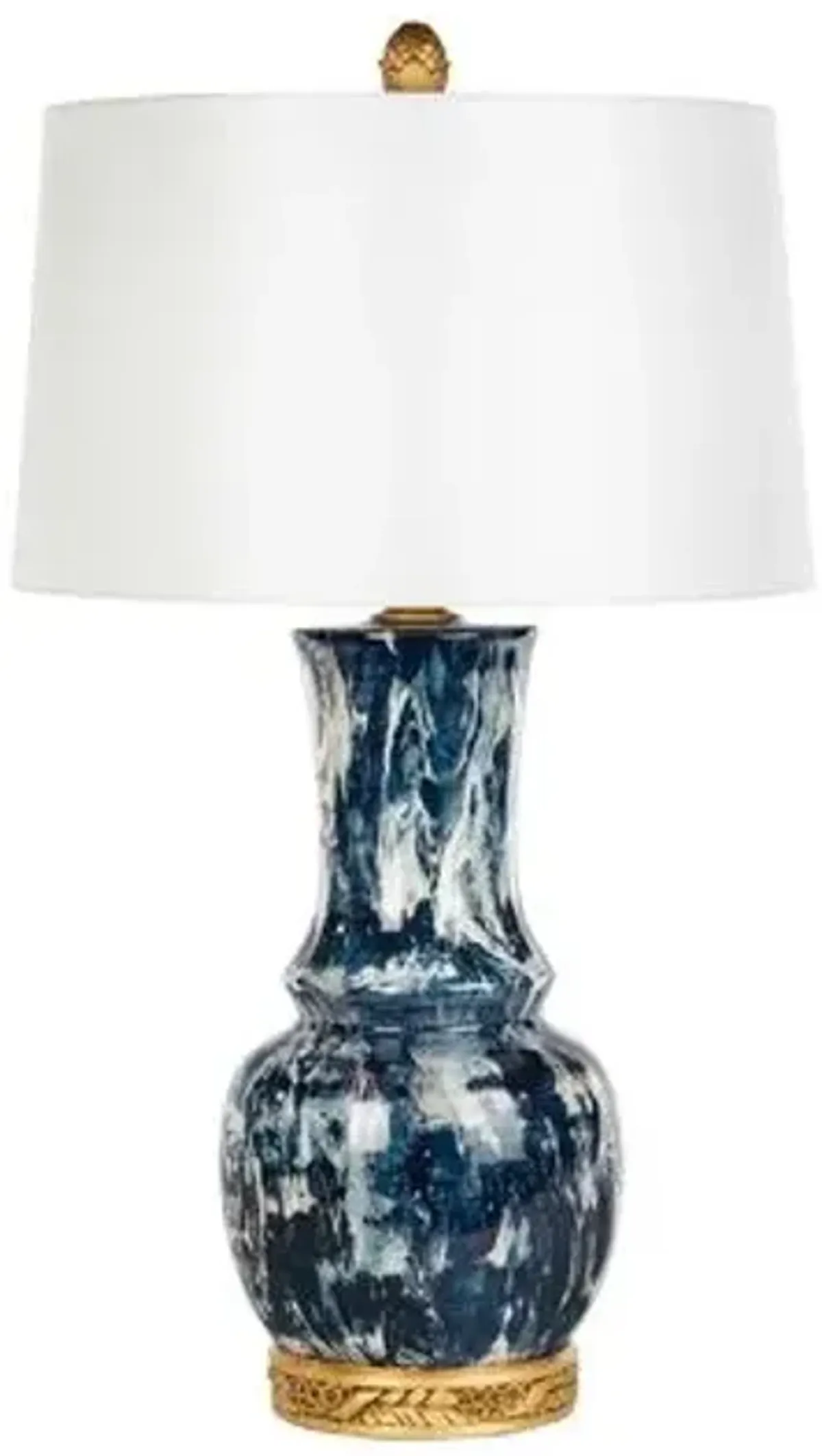 Garvey Table Lamp - Blue/White - Bradburn Home