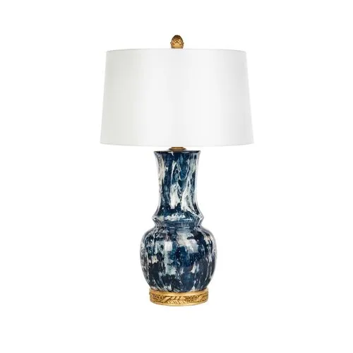 Garvey Table Lamp - Blue/White - Bradburn Home