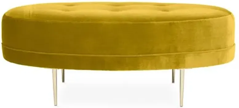 Avalon Cocktail Ottoman - Velvet - Kim Salmela - Handcrafted - Yellow