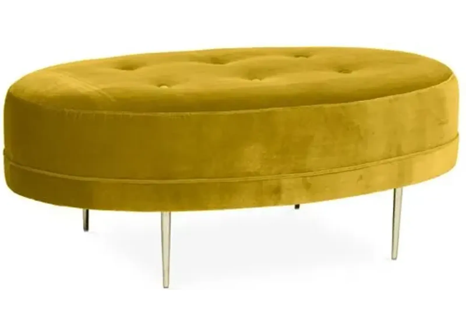 Avalon Cocktail Ottoman - Velvet - Kim Salmela - Handcrafted - Yellow