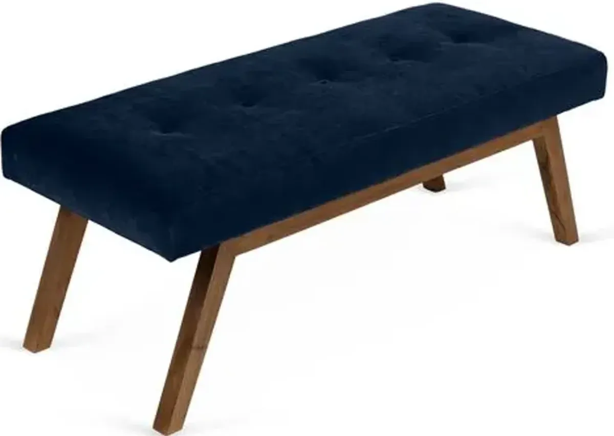 Bleeker Bench - Velvet - Kim Salmela - Handcrafted - Blue