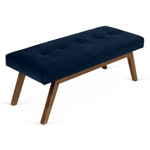 Bleeker Bench - Velvet - Kim Salmela - Handcrafted - Blue