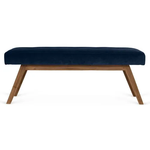 Bleeker Bench - Velvet - Kim Salmela - Handcrafted - Blue