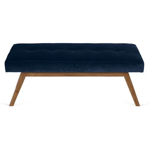 Bleeker Bench - Velvet - Kim Salmela - Handcrafted - Blue