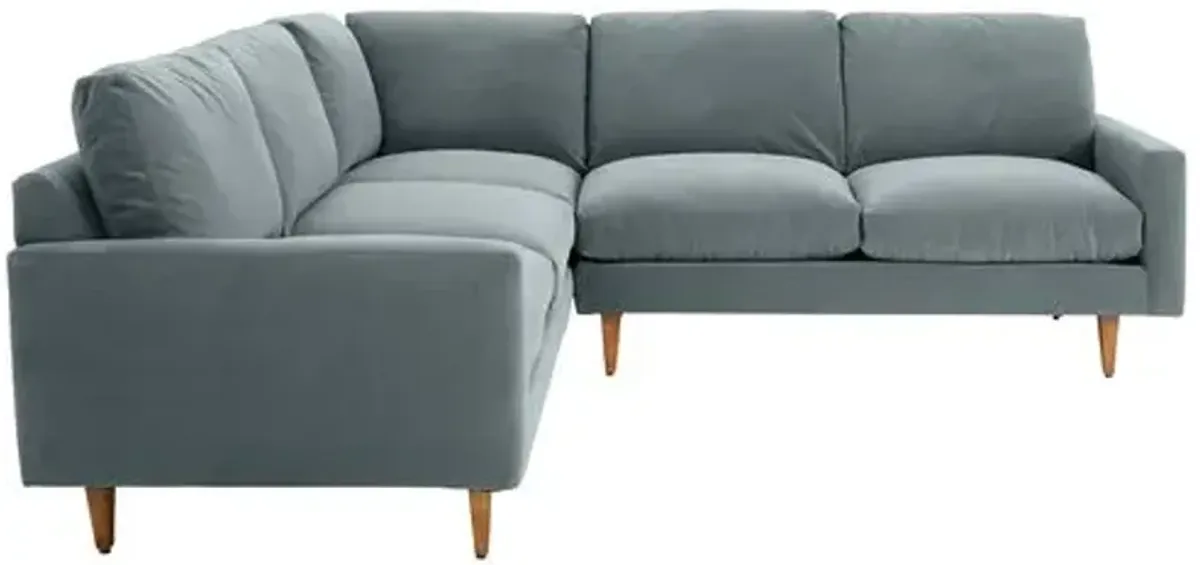 Onslow Velvet Sectional - Gray