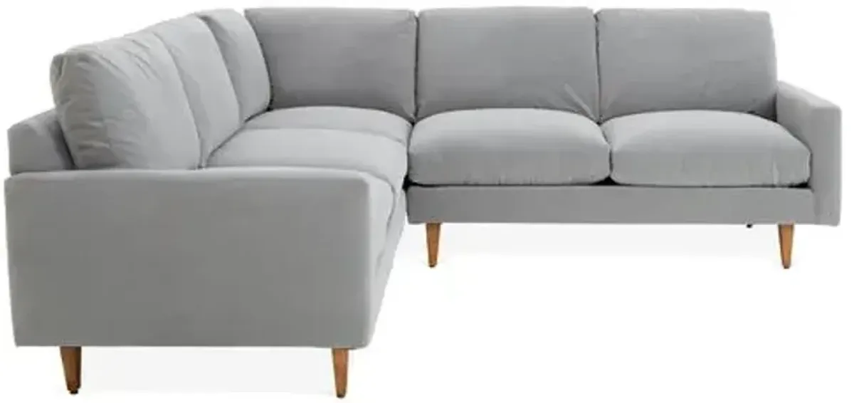 Onslow Velvet Sectional - Gray